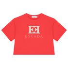 Girls Red Logo T-Shirt, 3, hi-res