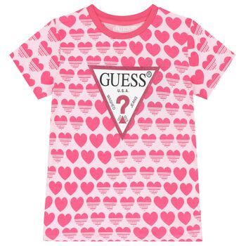 Girls Pink Heart Logo T-Shirt