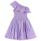 Girls Purple Asymmetric Dress, 4, hi-res