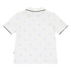 Younger Boys White Logo Polo Shirt, 1, hi-res
