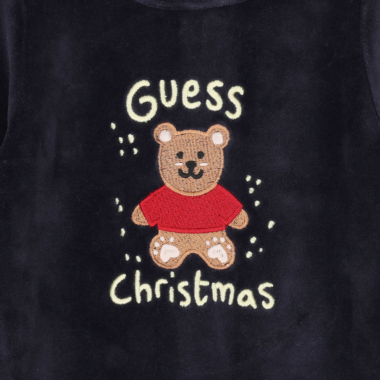 Baby Boys Navy Blue Festive Teddy Bear Babygrow, 2, hi-res