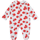 Baby Girls White & Red Roses Babygrow, 1, hi-res
