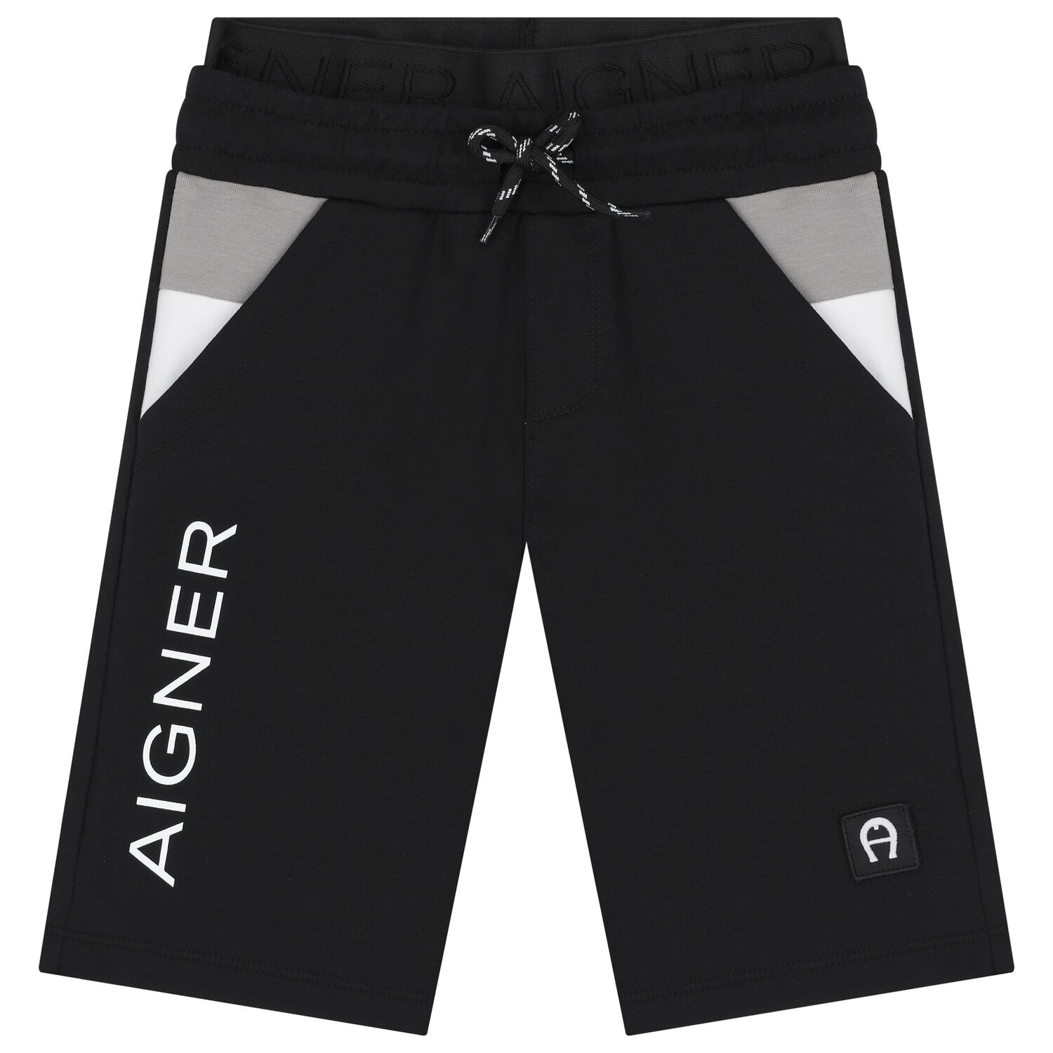 Boys Black Logo Shorts, 3, hi-res image number null