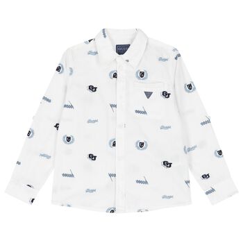 Boys White Logo Shirt