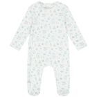 Baby Boys White & Blue Babygrow, 1, hi-res