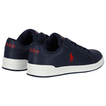 Boys Navy Blue Logo Trainers