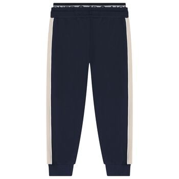 Boys Navy Blue Logo Joggers