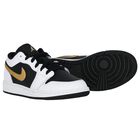 Black, White & Gold Air Jordan 1 Low Trainers, 3, hi-res