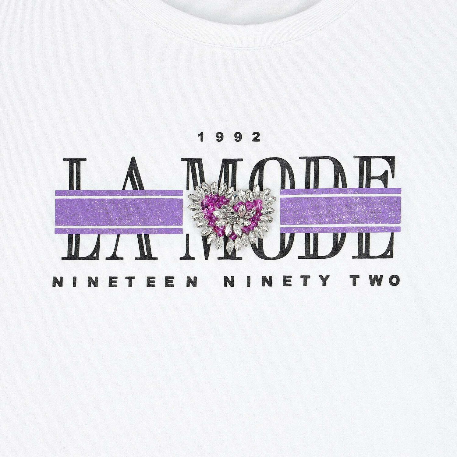 Girls Lilac & White T Shirt, 1, hi-res image number null