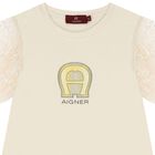 Girls Beige & Gold Logo Dress, 1, hi-res