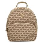 Girls Beige & Gold Logo Monogram Backpack, 1, hi-res