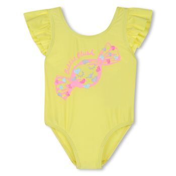 Younger Girls Yellow Candy Logo Swimsuit