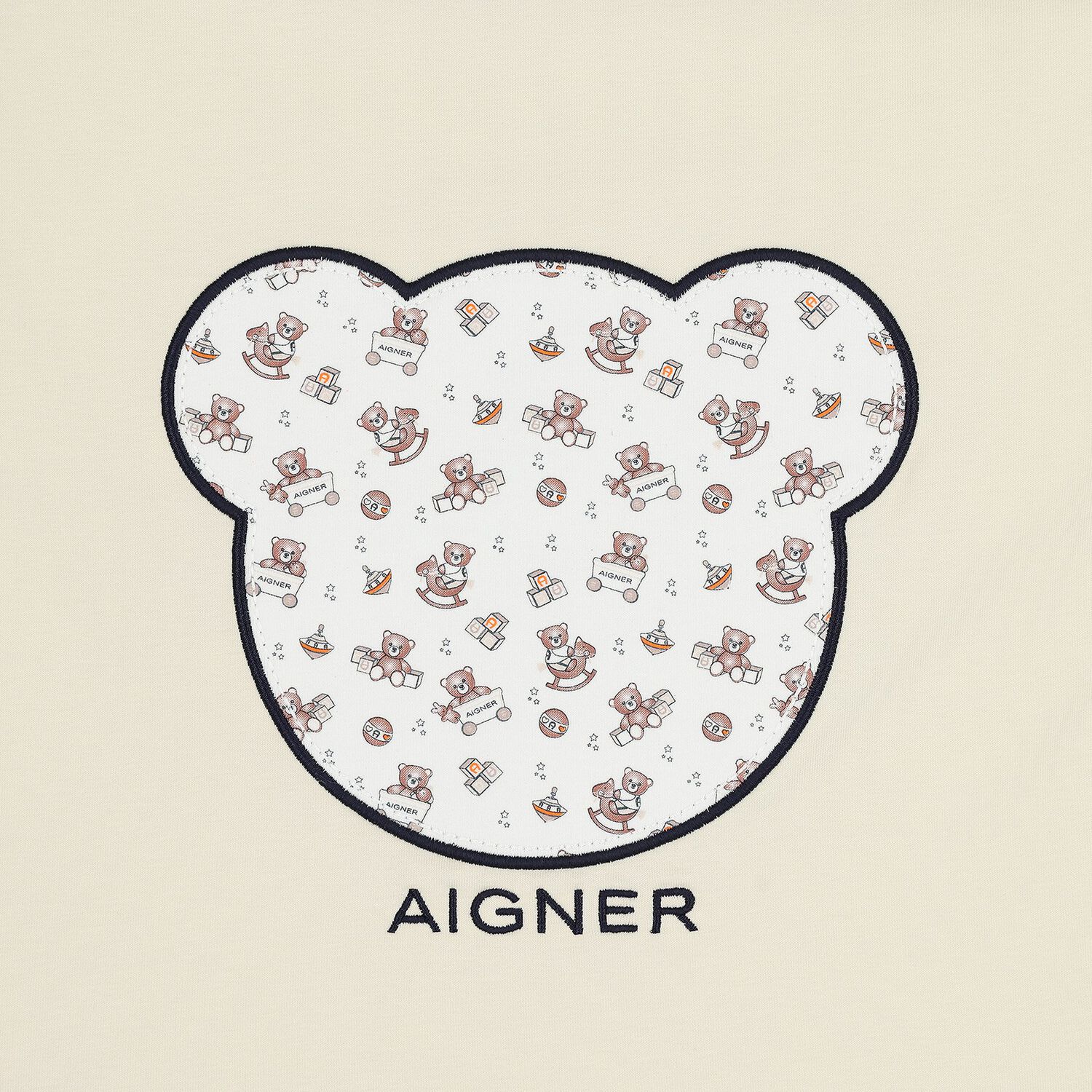 Beige & White Teddy Bear Logo Baby Nest, 1, hi-res