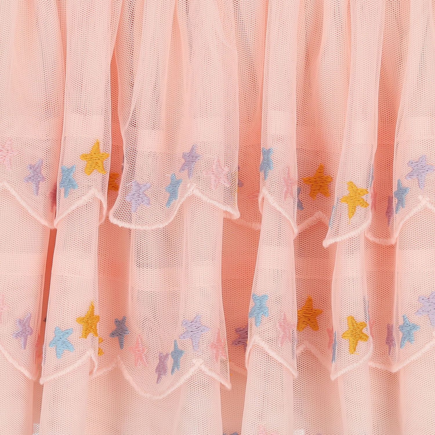 Girls Pink Star Tulle Skirt, 1, hi-res