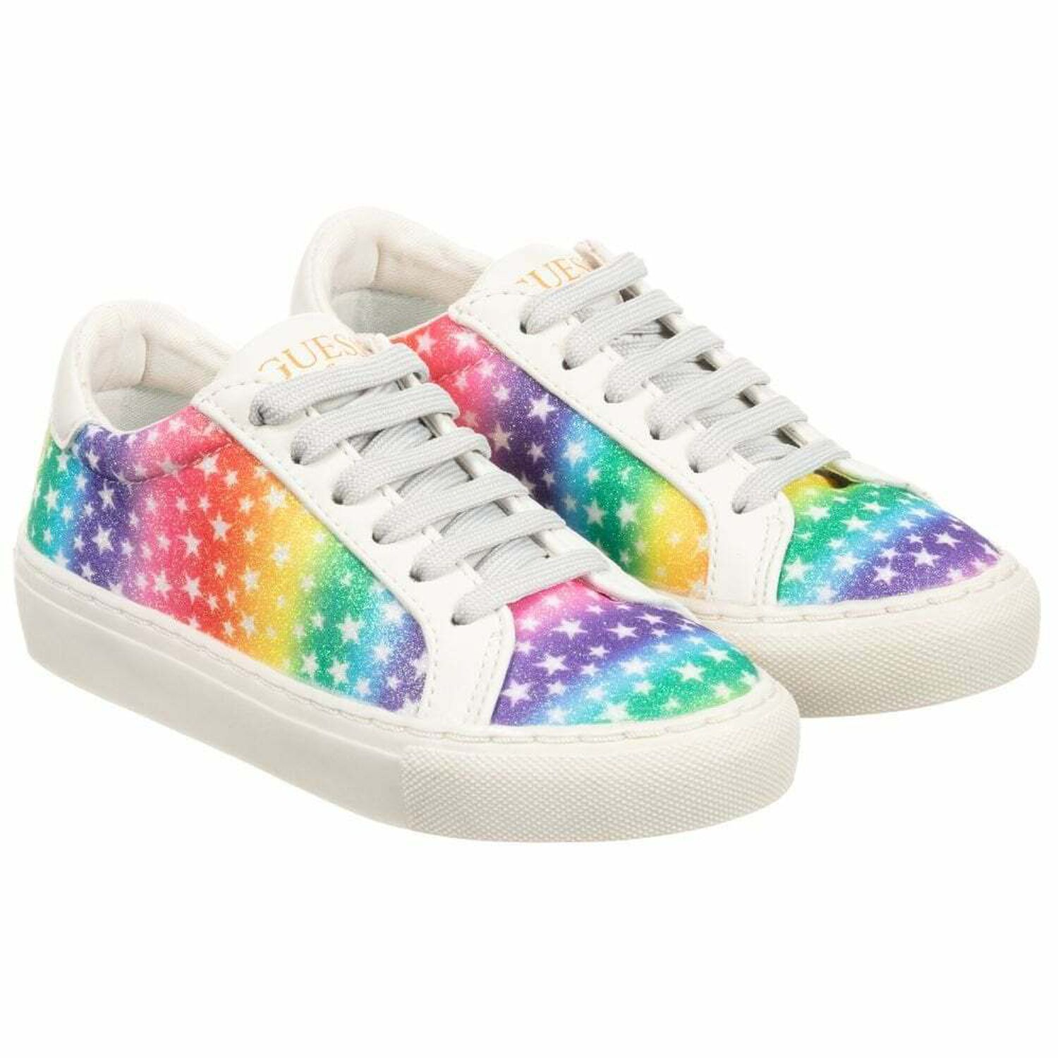 Girls Multicoloured Rainbow star Trainers, 1, hi-res