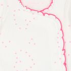 Baby Girls White Heart Babygrow, 1, hi-res