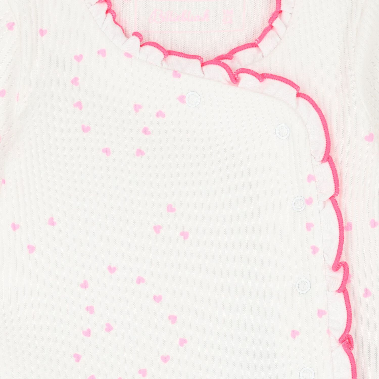 Baby Girls White Heart Babygrow, 1, hi-res