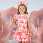 Girls Coral Roses Dress, 1, hi-res