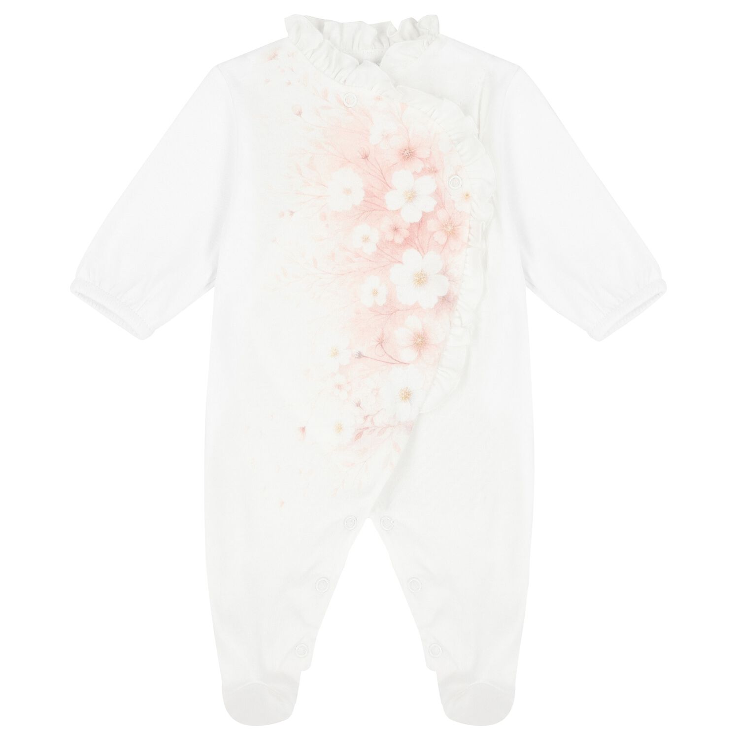 Baby Girls Ivory Floral Babygrow, 2, hi-res