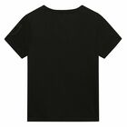 Boys Black Holographic Logo T-shirt, 3, hi-res