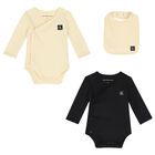 Black & Beige Ribbed Bodysuit Gift Set, 1, hi-res