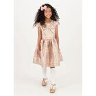 Girls Gold & Grey Jacquard Dress, 1, hi-res