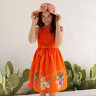 Girls Orange Floral Dress, 1, hi-res