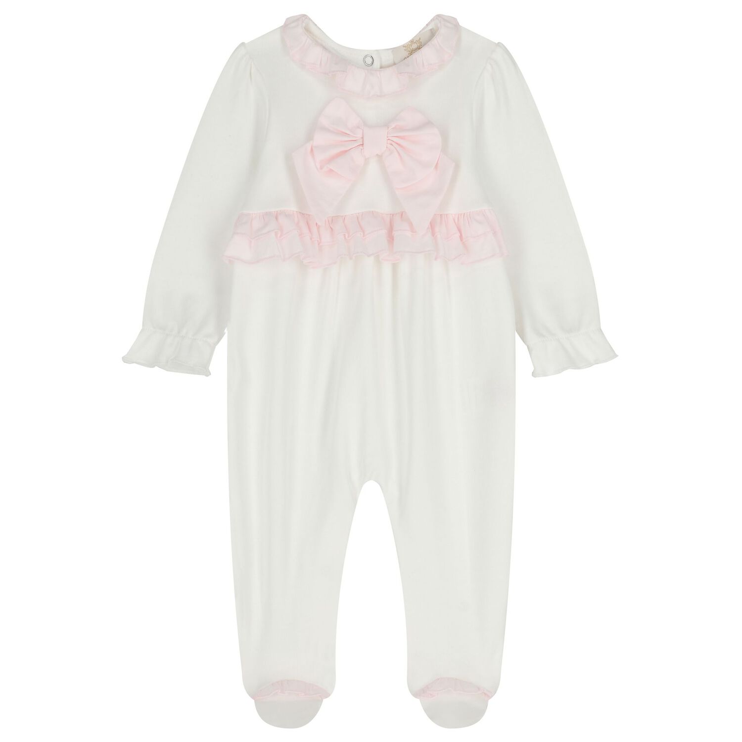 Baby Girls Ivory & Pink Babygrow & Headband Set, 1, hi-res