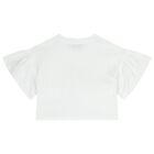 Girls White Teddy Bear Logo T-Shirt, 1, hi-res