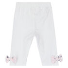 Younger Girls White & Pink Ruffled Leggings Set, 1, hi-res