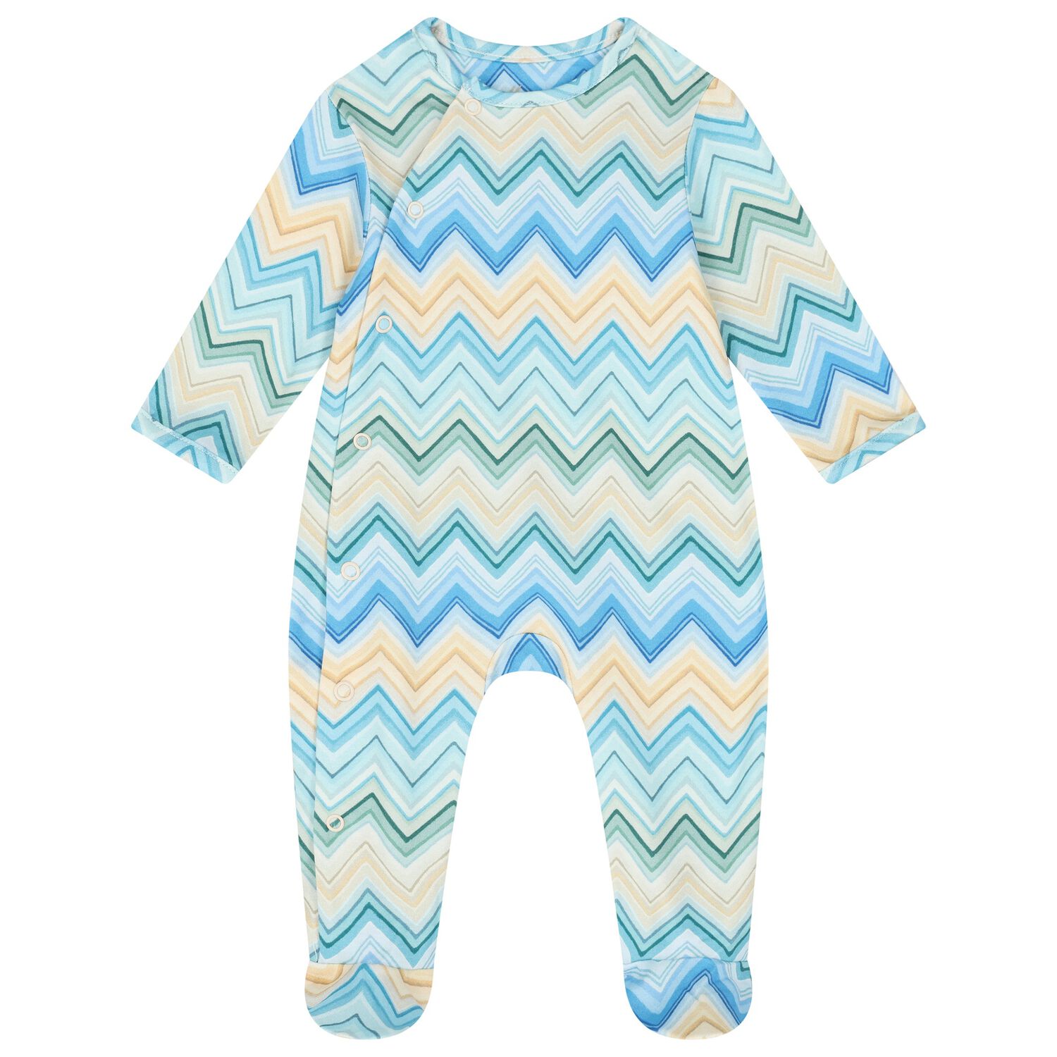 Blue & Yellow Zig Zag Babygrow, 1, hi-res