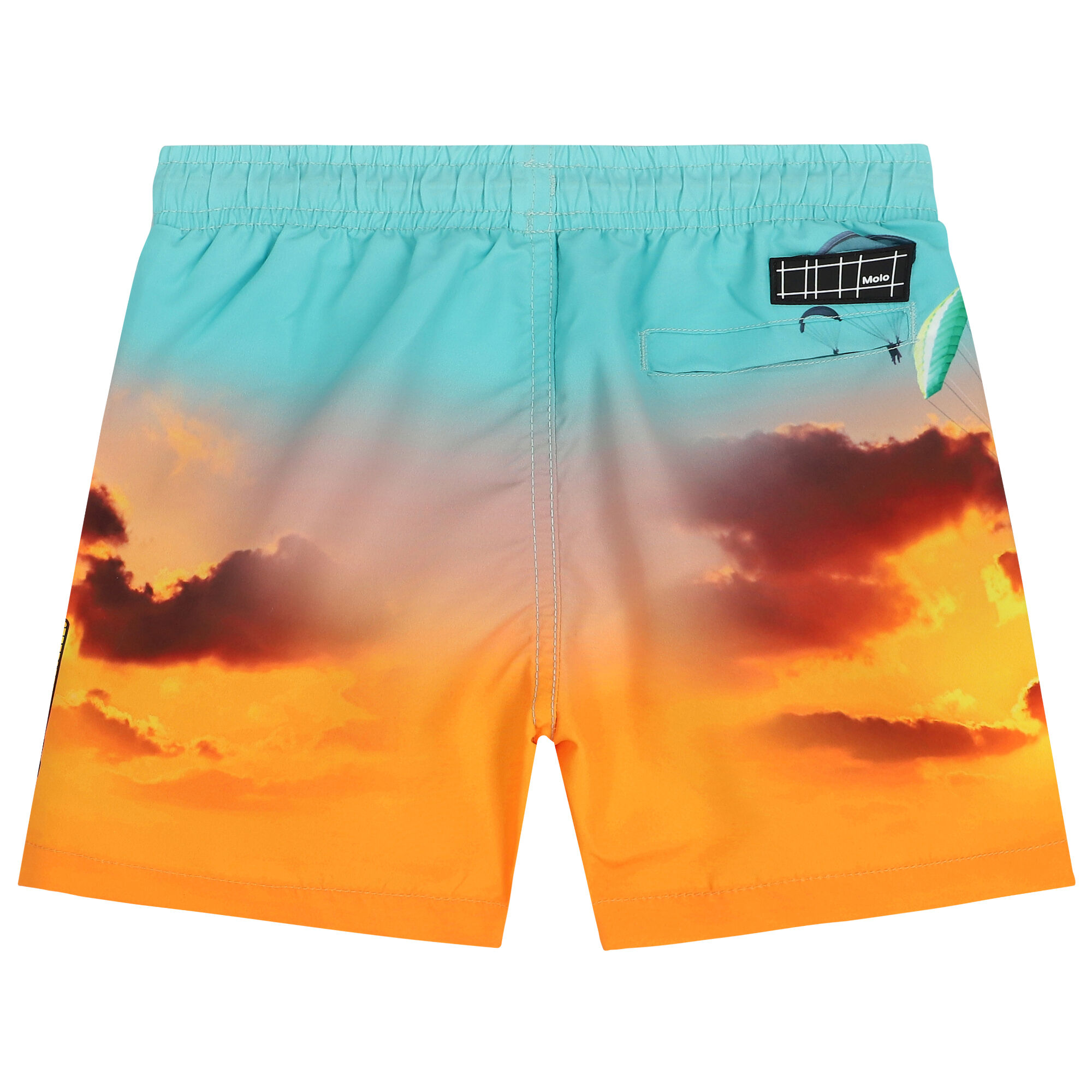 MOLO Boys Blue Orange Parachute Swim Shorts Junior Couture UK