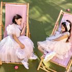 Girls Grey Ruffled Tulle Dress, 1, hi-res