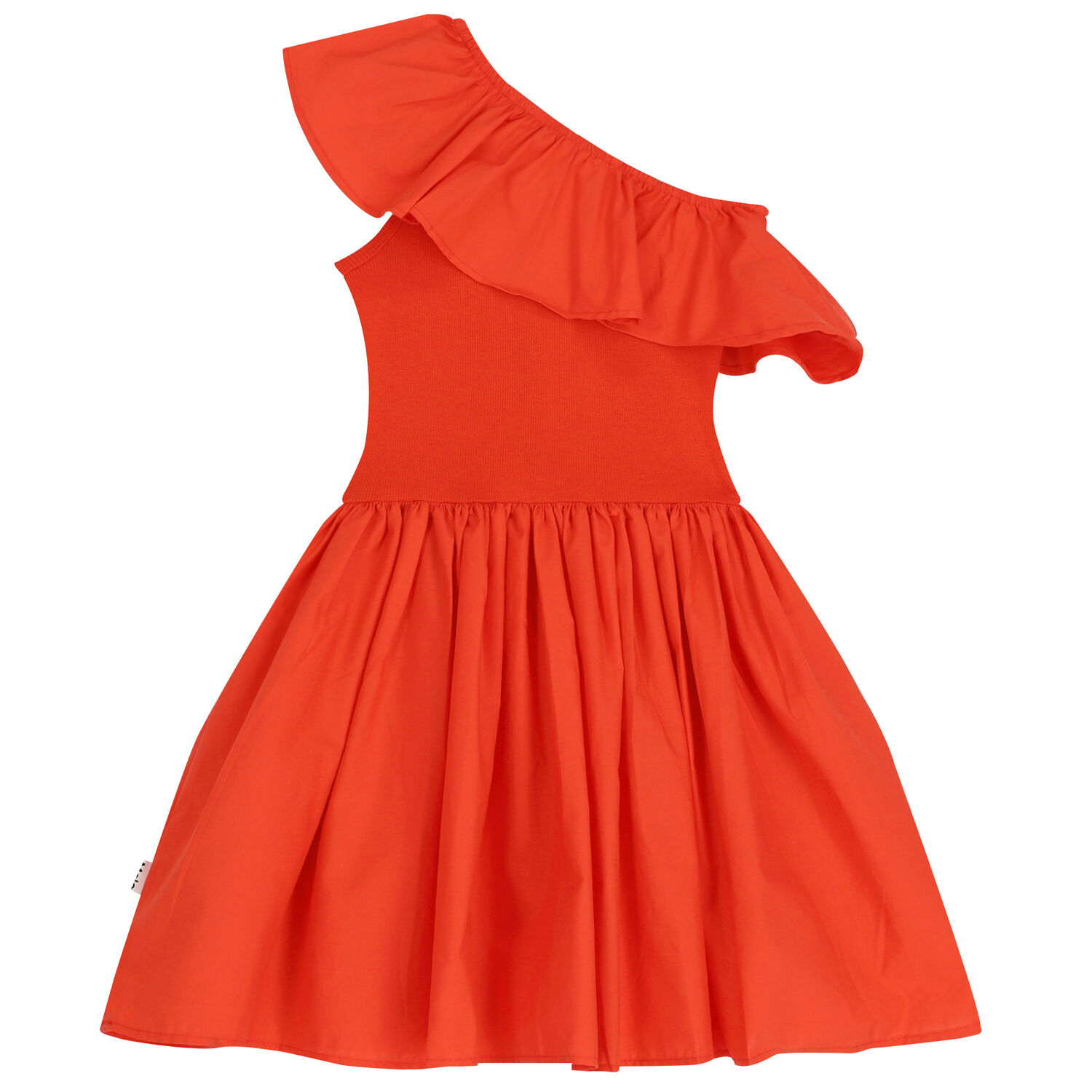 Girls Red Ruffle Dress, 2, hi-res