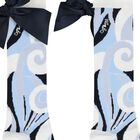 Girls Blue Satin Bow Swirl Socks, 1, hi-res