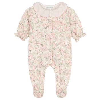 Baby Girls Pink Floral Babygrow