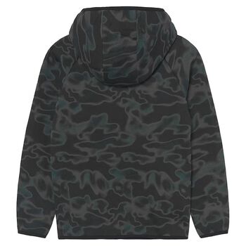 Boys Black Camouflage Hooded Zip Up Top