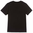 Girls Black & Silver Logo T-Shirt, 1, hi-res