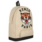 Beige Tiger Logo Backpack, 1, hi-res