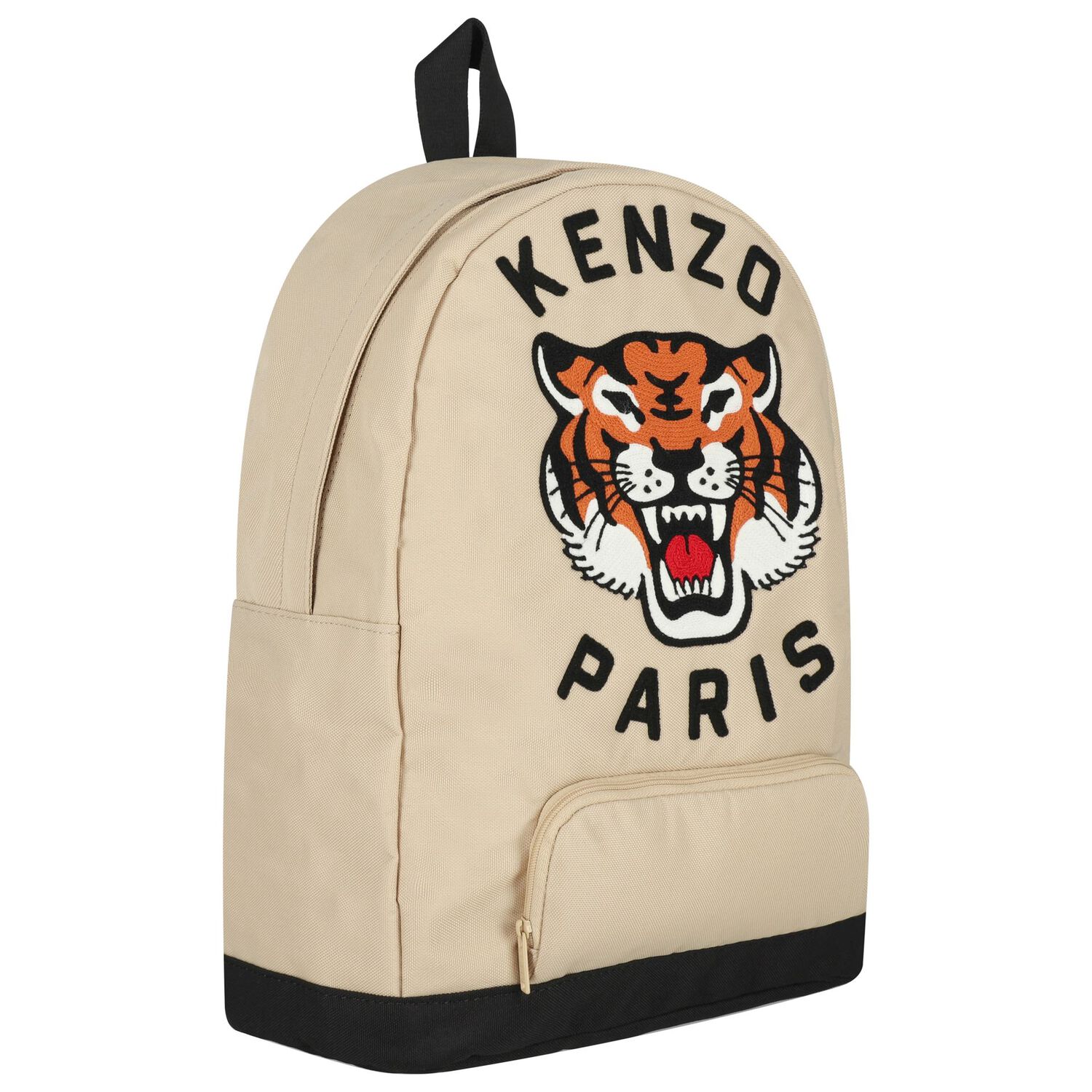 Beige Tiger Logo Backpack, 1, hi-res