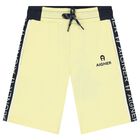 Younger Boys Yellow Logo Shorts, 2, hi-res