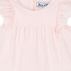 Younger Girls Pink Broderie Anglaise Dress, 1, hi-res