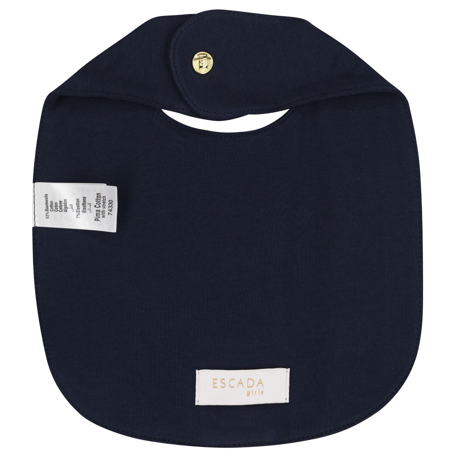 Baby Girls Navy Blue Logo Bib, 2, hi-res