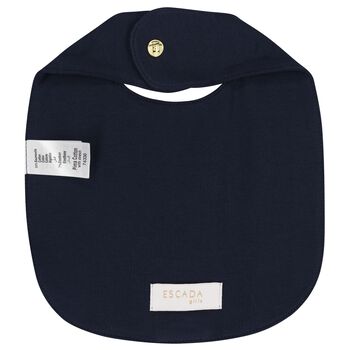 Baby Girls Navy Blue Logo Bib