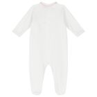 Baby Girls White & Pink Dots Babygrow, 3, hi-res