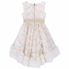 Girls Embellished Floral Light Pink Dress, 1, hi-res