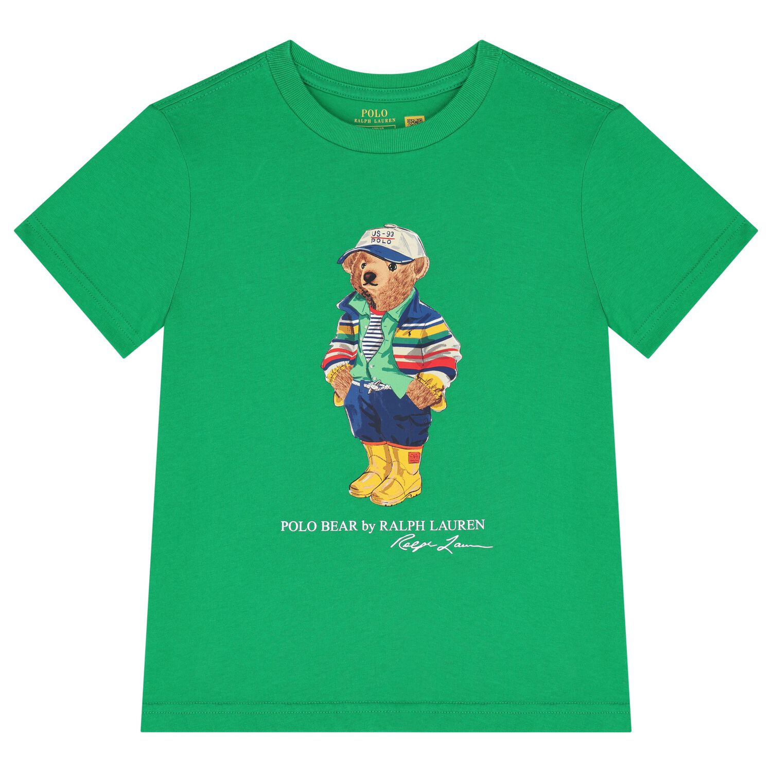 Boys Green Logo Polo Bear T-Shirt, 1, hi-res image number null