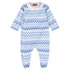 Boys Blue & White Zigzag Logo Babygrow Gift Set, 1, hi-res