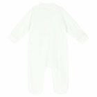 Baby Boys Blue Velour Babygrow, 2, hi-res