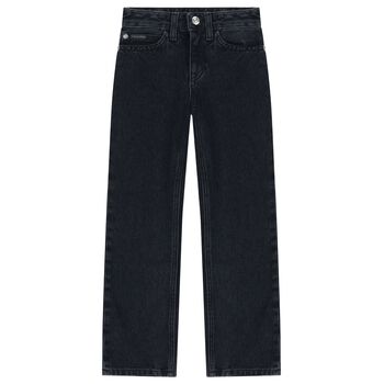 Calvin Klein Girls Navy Blue Denim Jeans, 1 Girls Navy Blue Denim Jeans